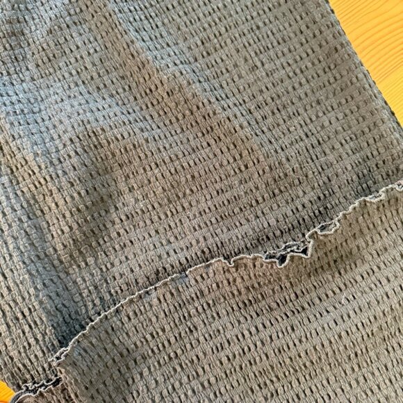 Aritzia Wilfred Wide Leg Seersucker Pants Lettuce Hem Verona Pant Minimalist L - Picture 3 of 9